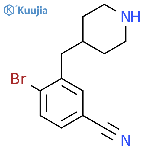 4-bromo-3-(piperidin-4-yl)methylbenzonitrile structure