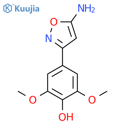 4-(5-amino-1,2-oxazol-3-yl)-2,6-dimethoxyphenol structure