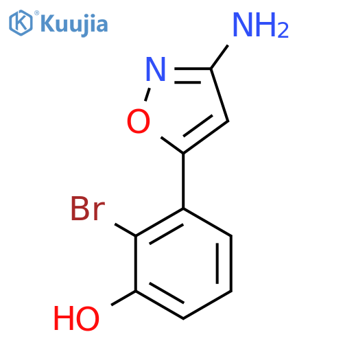 3-(3-amino-1,2-oxazol-5-yl)-2-bromophenol structure