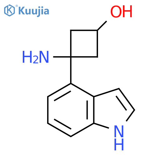 3-amino-3-(1H-indol-4-yl)cyclobutan-1-ol structure