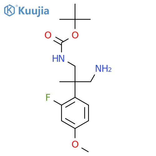 tert-butyl N-3-amino-2-(2-fluoro-4-methoxyphenyl)-2-methylpropylcarbamate structure