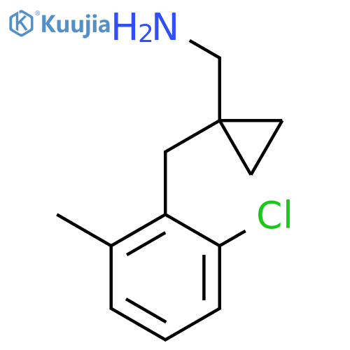 {1-(2-chloro-6-methylphenyl)methylcyclopropyl}methanamine structure