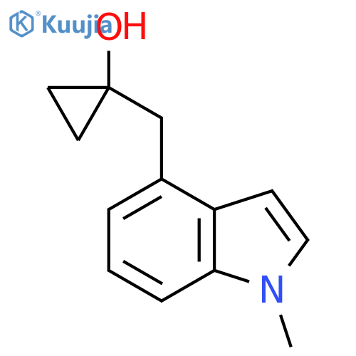 1-(1-methyl-1H-indol-4-yl)methylcyclopropan-1-ol structure