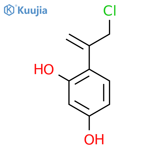 4-(3-chloroprop-1-en-2-yl)benzene-1,3-diol structure
