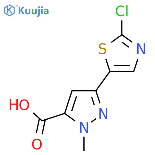 3-(2-chloro-1,3-thiazol-5-yl)-1-methyl-1H-pyrazole-5-carboxylic acid structure
