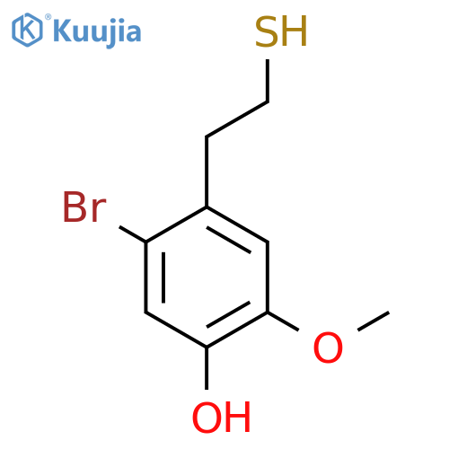 5-bromo-2-methoxy-4-(2-sulfanylethyl)phenol structure
