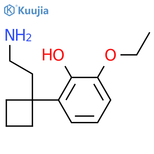 2-1-(2-aminoethyl)cyclobutyl-6-ethoxyphenol structure