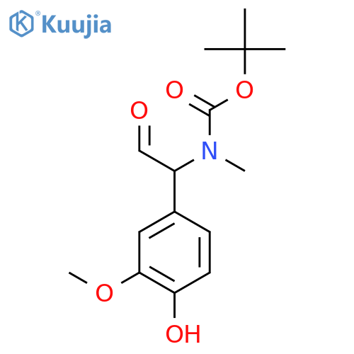 tert-butyl N-1-(4-hydroxy-3-methoxyphenyl)-2-oxoethyl-N-methylcarbamate structure