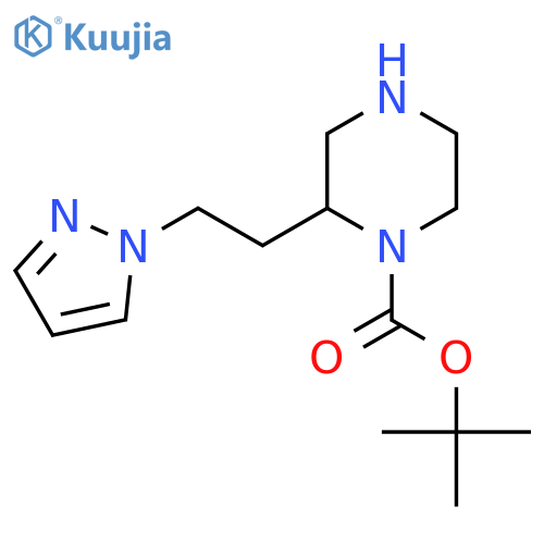 tert-butyl 2-2-(1H-pyrazol-1-yl)ethylpiperazine-1-carboxylate structure