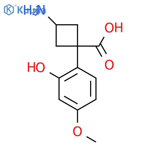 3-amino-1-(2-hydroxy-4-methoxyphenyl)cyclobutane-1-carboxylic acid structure
