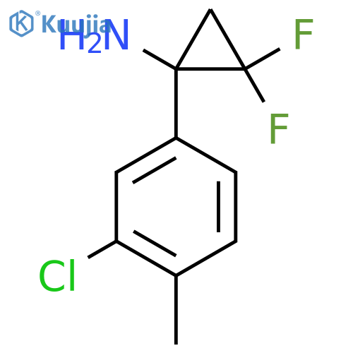 1-(3-chloro-4-methylphenyl)-2,2-difluorocyclopropan-1-amine structure