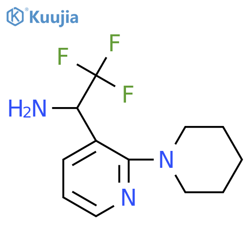 2,2,2-trifluoro-1-2-(piperidin-1-yl)pyridin-3-ylethan-1-amine structure