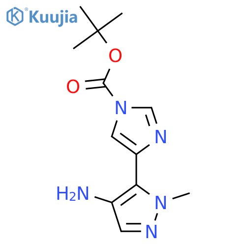 tert-butyl 4-(4-amino-1-methyl-1H-pyrazol-5-yl)-1H-imidazole-1-carboxylate structure