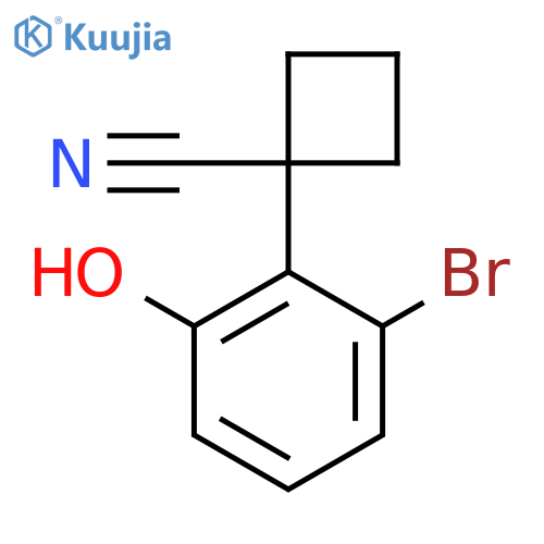 1-(2-bromo-6-hydroxyphenyl)cyclobutane-1-carbonitrile structure