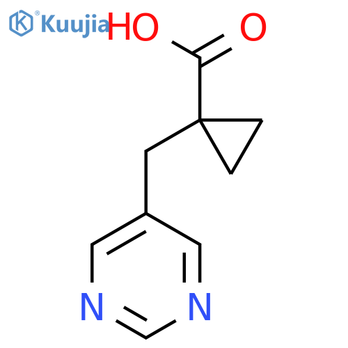 1-(pyrimidin-5-yl)methylcyclopropane-1-carboxylic acid structure