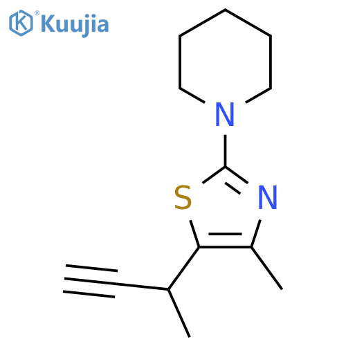 1-5-(but-3-yn-2-yl)-4-methyl-1,3-thiazol-2-ylpiperidine structure