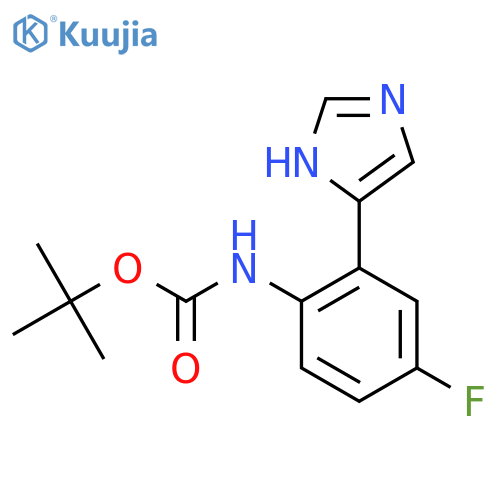 tert-butyl N-4-fluoro-2-(1H-imidazol-4-yl)phenylcarbamate structure