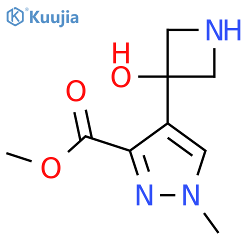 methyl 4-(3-hydroxyazetidin-3-yl)-1-methyl-1H-pyrazole-3-carboxylate structure