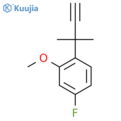 4-fluoro-2-methoxy-1-(2-methylbut-3-yn-2-yl)benzene structure