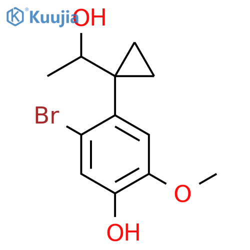 5-bromo-4-1-(1-hydroxyethyl)cyclopropyl-2-methoxyphenol structure