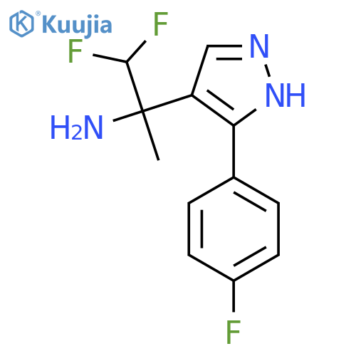 1,1-difluoro-2-3-(4-fluorophenyl)-1H-pyrazol-4-ylpropan-2-amine structure