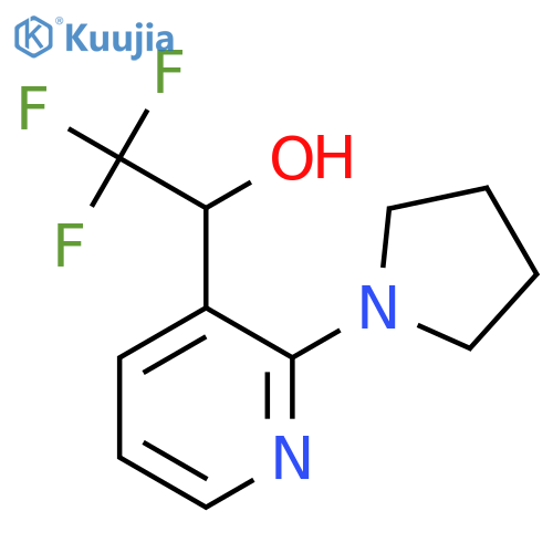 2,2,2-trifluoro-1-2-(pyrrolidin-1-yl)pyridin-3-ylethan-1-ol structure