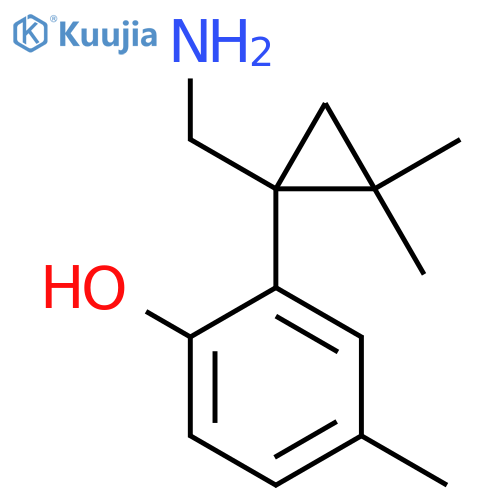 2-1-(aminomethyl)-2,2-dimethylcyclopropyl-4-methylphenol structure