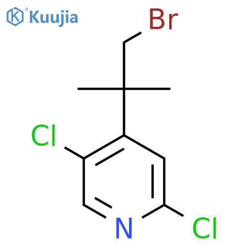 4-(1-bromo-2-methylpropan-2-yl)-2,5-dichloropyridine structure