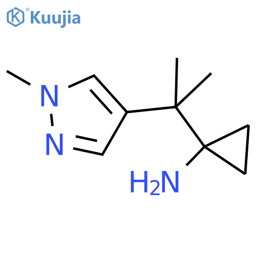 1-2-(1-methyl-1H-pyrazol-4-yl)propan-2-ylcyclopropan-1-amine structure