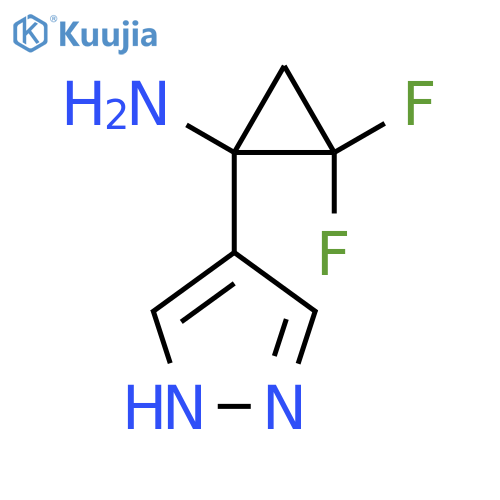 2,2-difluoro-1-(1H-pyrazol-4-yl)cyclopropan-1-amine structure