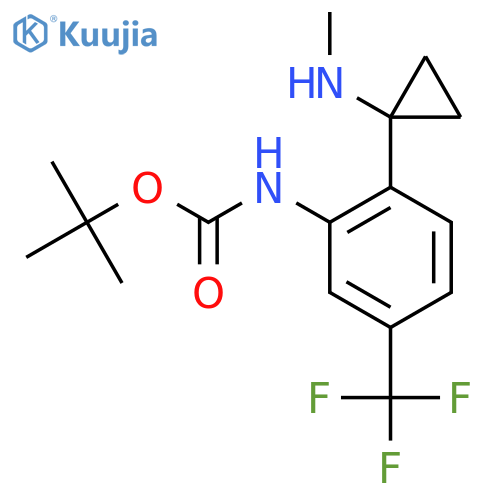 tert-butyl N-{2-1-(methylamino)cyclopropyl-5-(trifluoromethyl)phenyl}carbamate structure