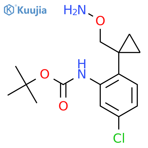 tert-butyl N-(2-{1-(aminooxy)methylcyclopropyl}-5-chlorophenyl)carbamate structure