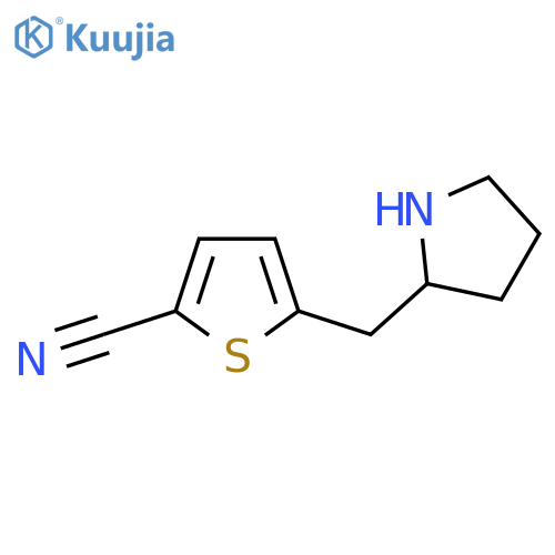 5-(pyrrolidin-2-yl)methylthiophene-2-carbonitrile structure