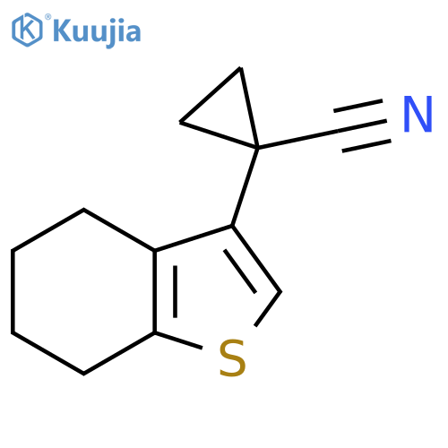 1-(4,5,6,7-tetrahydro-1-benzothiophen-3-yl)cyclopropane-1-carbonitrile structure