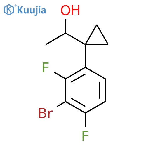 1-1-(3-bromo-2,4-difluorophenyl)cyclopropylethan-1-ol structure
