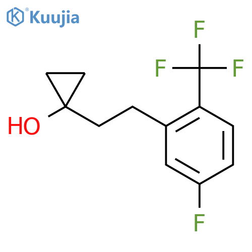 1-{2-5-fluoro-2-(trifluoromethyl)phenylethyl}cyclopropan-1-ol structure