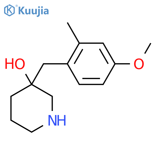 3-(4-methoxy-2-methylphenyl)methylpiperidin-3-ol structure
