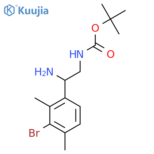 tert-butyl N-[2-amino-2-(3-bromo-2,4-dimethylphenyl)ethyl]carbamate structure