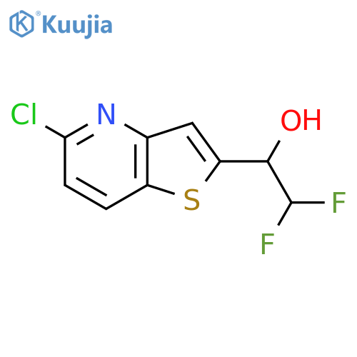 1-{5-chlorothieno3,2-bpyridin-2-yl}-2,2-difluoroethan-1-ol structure