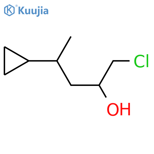 1-chloro-4-cyclopropylpentan-2-ol structure