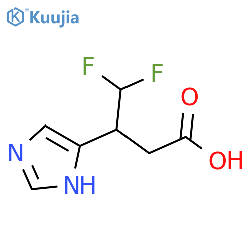 4,4-difluoro-3-(1H-imidazol-5-yl)butanoic acid structure