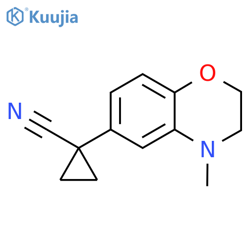 1-(4-methyl-3,4-dihydro-2H-1,4-benzoxazin-6-yl)cyclopropane-1-carbonitrile structure