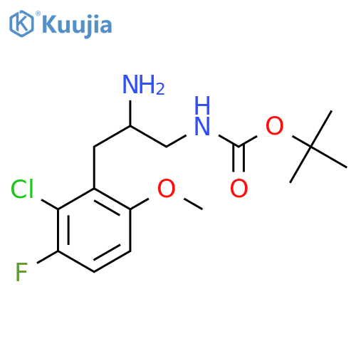 tert-butyl N-2-amino-3-(2-chloro-3-fluoro-6-methoxyphenyl)propylcarbamate structure