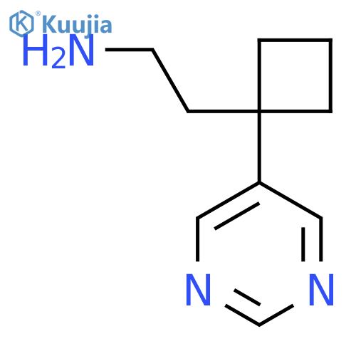 2-1-(pyrimidin-5-yl)cyclobutylethan-1-amine structure