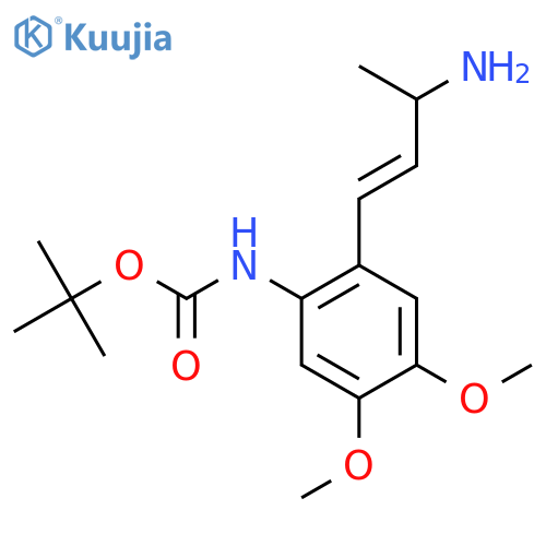 tert-butyl N-2-(3-aminobut-1-en-1-yl)-4,5-dimethoxyphenylcarbamate structure