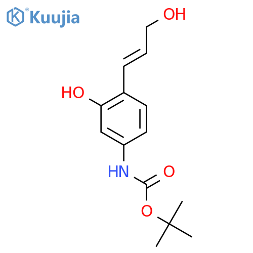 tert-butyl N-3-hydroxy-4-(3-hydroxyprop-1-en-1-yl)phenylcarbamate structure