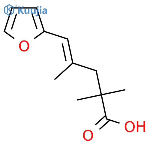 5-(furan-2-yl)-2,2,4-trimethylpent-4-enoic acid structure