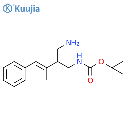 tert-butyl N-2-(aminomethyl)-3-methyl-4-phenylbut-3-en-1-ylcarbamate structure