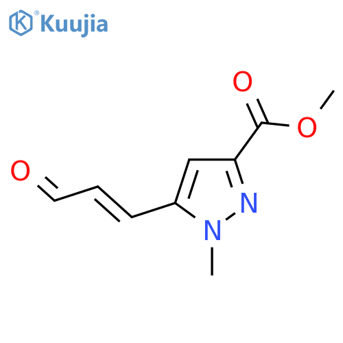 methyl 1-methyl-5-(3-oxoprop-1-en-1-yl)-1H-pyrazole-3-carboxylate structure