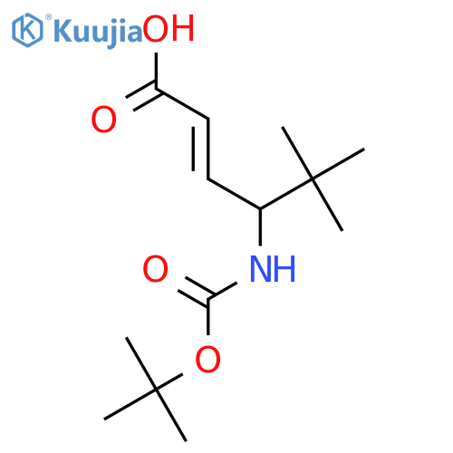 4-{(tert-butoxy)carbonylamino}-5,5-dimethylhex-2-enoic acid structure